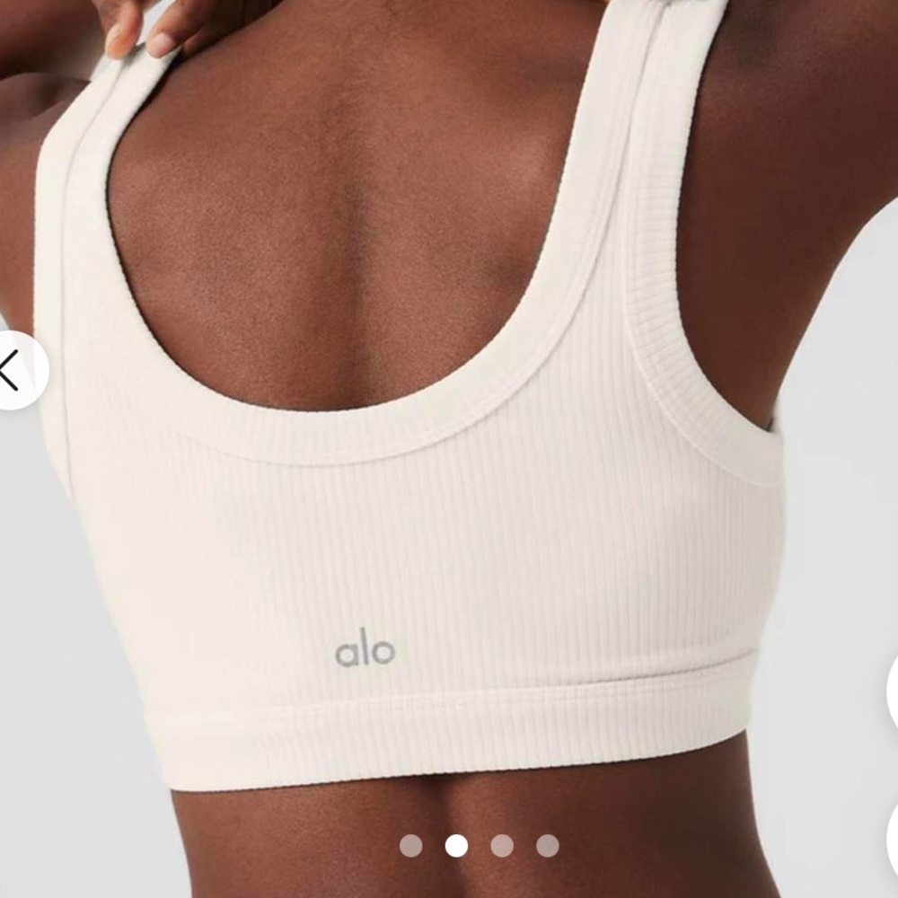 ALO Yoga Ribbed Scoop Bralette - Cream White